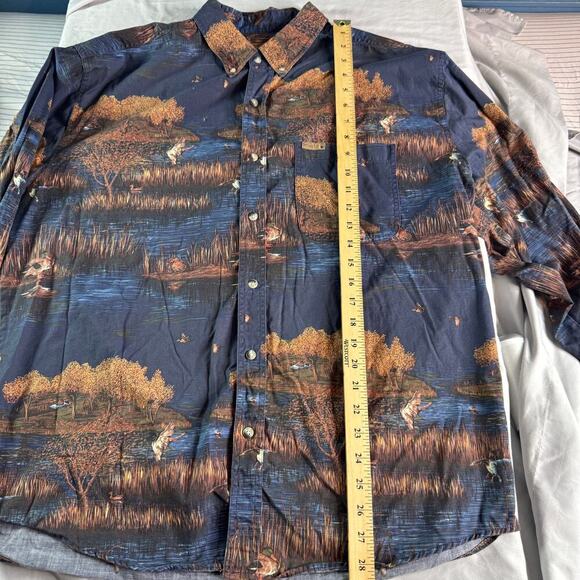 Outdoor Life Men’s XL Button Down Duck Hunting Shirt Waterfowl Print 100% Cotton - Picture 6 of 8